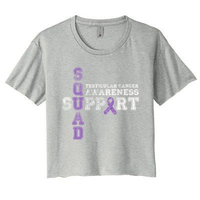 Testicular Cancer Support Squad Purple Ribbon Cool Gift Women's Crop Top Tee