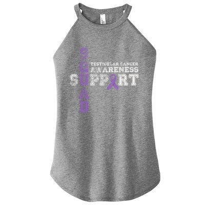 Testicular Cancer Support Squad Purple Ribbon Cool Gift Women’s Perfect Tri Rocker Tank