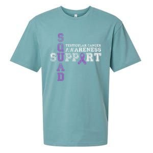 Testicular Cancer Support Squad Purple Ribbon Cool Gift Sueded Cloud Jersey T-Shirt