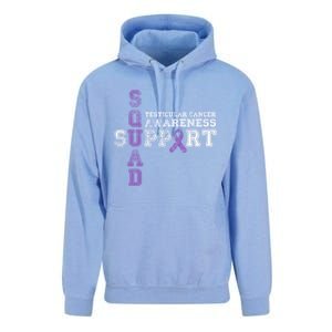 Testicular Cancer Support Squad Purple Ribbon Cool Gift Unisex Surf Hoodie