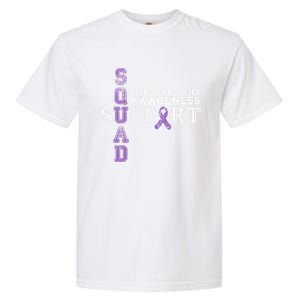 Testicular Cancer Support Squad Purple Ribbon Cool Gift Garment-Dyed Heavyweight T-Shirt