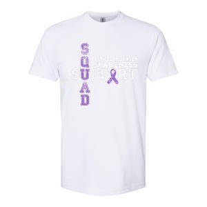 Testicular Cancer Support Squad Purple Ribbon Cool Gift Softstyle CVC T-Shirt