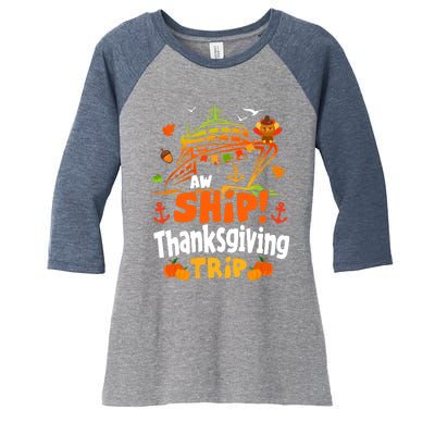 Thanksgiving Cruise Squad Matching Family Vacation Trip Women's Tri-Blend 3/4-Sleeve Raglan Shirt