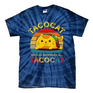 Taco Cat Spelled Backward Cute Taco Cat Lover Funny Mexican Tie-Dye T-Shirt