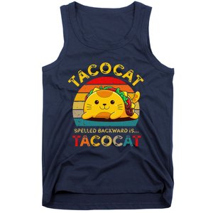 Taco Cat Spelled Backward Cute Taco Cat Lover Funny Mexican Tank Top