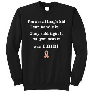 Tough Cancer Survivor Warrior Beat Peach Endometrial Sweatshirt