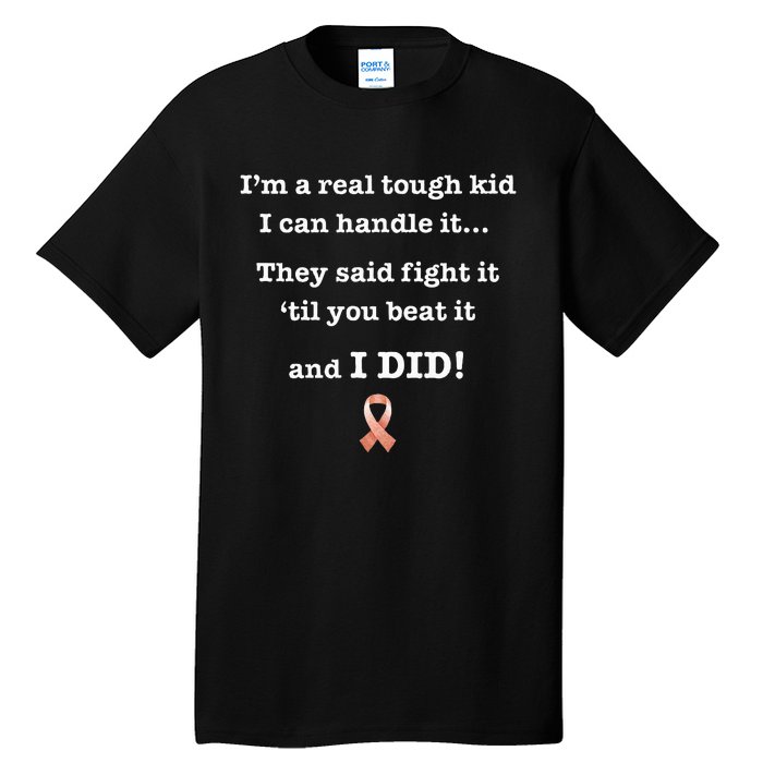 Tough Cancer Survivor Warrior Beat Peach Endometrial Tall T-Shirt