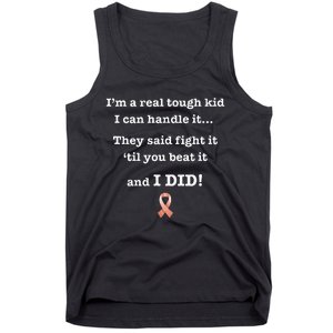 Tough Cancer Survivor Warrior Beat Peach Endometrial Tank Top