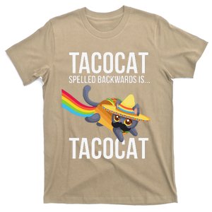 Taco Cat Spelled Backwards Palindrome Funny Cat T-Shirt