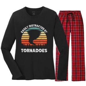 Tornado Chasing Storm Women's Long Sleeve Flannel Pajama Set 