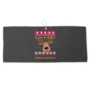 Team Comet Santa Reindeer Ugly Sweater Large Microfiber Waffle Golf Towel