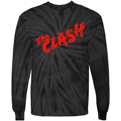 The Clash  Scratched Red Logo Tie-Dye Long Sleeve Shirt