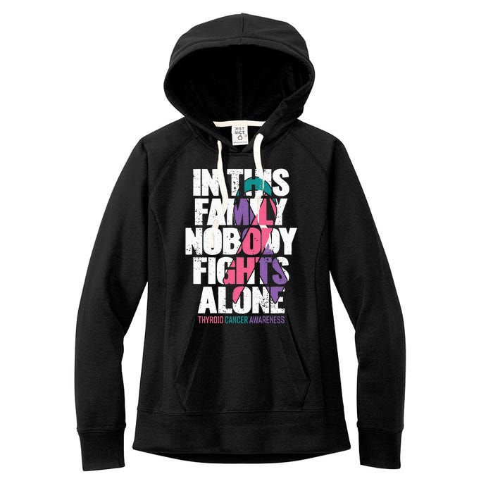 Thyroid Cancer Support Family Thyroid Cancer Awareness Women's Fleece Hoodie