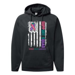 Thyroid Cancer Support Squad Thyroid Cancer Awareness Performance Fleece Hoodie