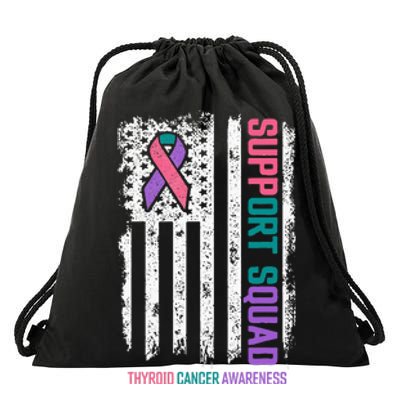 Thyroid Cancer Support Squad Thyroid Cancer Awareness Drawstring Bag