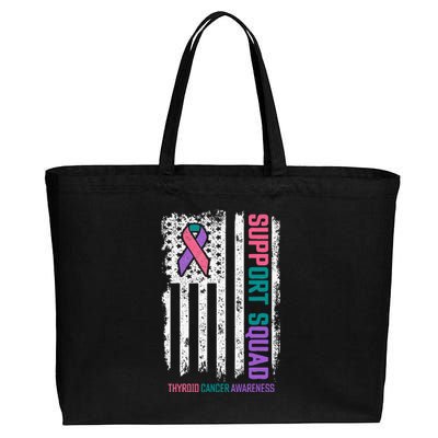 Thyroid Cancer Support Squad Thyroid Cancer Awareness Cotton Canvas Jumbo Tote