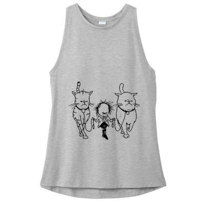 Theartofpants Cat Strut Ladies PosiCharge Tri-Blend Wicking Tank
