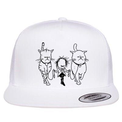 Theartofpants Cat Strut Flat Bill Trucker Hat