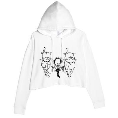 Theartofpants Cat Strut Crop Fleece Hoodie