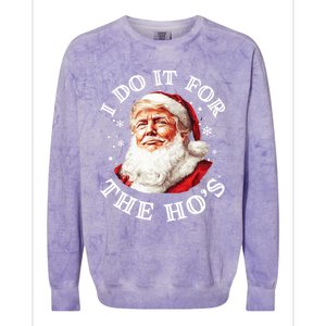 Trump Christmas Santa Claus I Do It For The Hos Cute Xmas Great Gift Colorblast Crewneck Sweatshirt