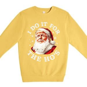 Trump Christmas Santa Claus I Do It For The Hos Cute Xmas Great Gift Premium Crewneck Sweatshirt