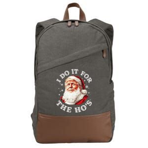 Trump Christmas Santa Claus I Do It For The Hos Cute Xmas Great Gift Cotton Canvas Backpack