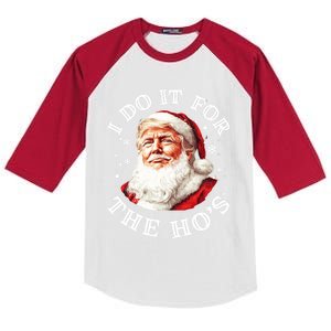 Trump Christmas Santa Claus I Do It For The Hos Cute Xmas Great Gift Kids Colorblock Raglan Jersey