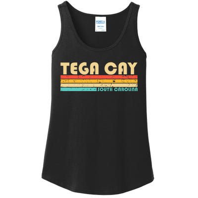 Tega Cay Sc South Carolina Funny City Home Roots Retro 80s Ladies Essential Tank