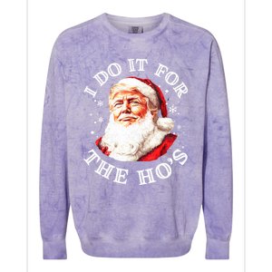 Trump Christmas Santa Claus I Do It For The Hos Cute Xmas Colorblast Crewneck Sweatshirt