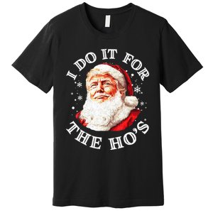 Trump Christmas Santa Claus I Do It For The Hos Cute Xmas Premium T-Shirt