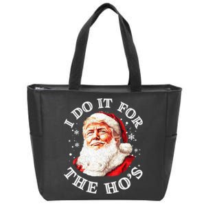 Trump Christmas Santa Claus I Do It For The Hos Cute Xmas Zip Tote Bag