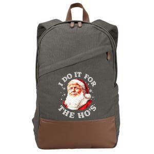 Trump Christmas Santa Claus I Do It For The Hos Cute Xmas Cotton Canvas Backpack