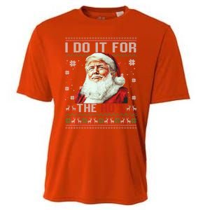 Trump Christmas Santa Claus I Do It For The Hos Ugly Gift Cooling Performance Crew T-Shirt