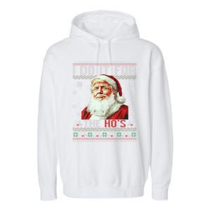 Trump Christmas Santa Claus I Do It For The Hos Ugly Gift Garment-Dyed Fleece Hoodie