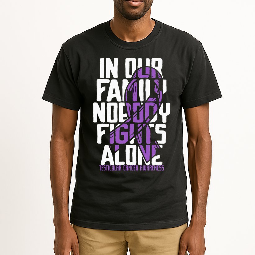 Testicular Cancer Support Family Testicular Cancer Awareness Tall T-Shirt