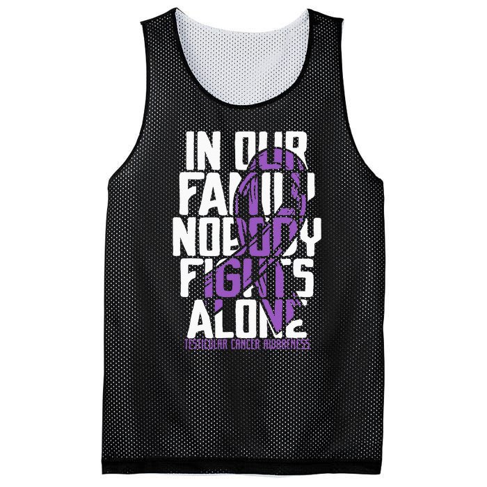 Testicular Cancer Support Family Testicular Cancer Awareness Mesh Reversible Basketball Jersey Tank