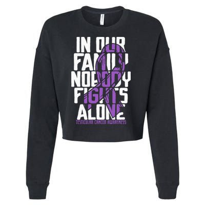 Testicular Cancer Support Family Testicular Cancer Awareness Cropped Pullover Crew