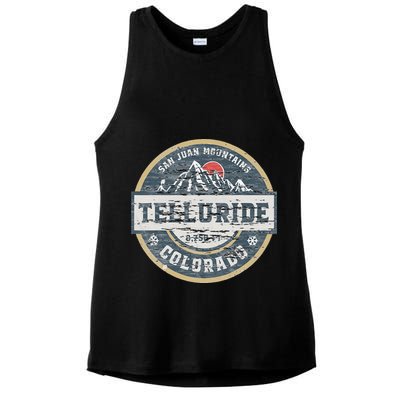 Telluride Colorado San Juan Rocky Mountains Skiing Ladies PosiCharge Tri-Blend Wicking Tank