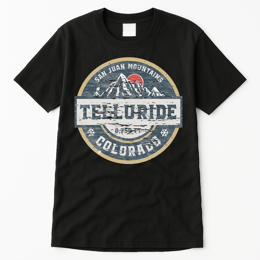 Telluride Colorado San Juan Rocky Mountains Skiing Tall T-Shirt