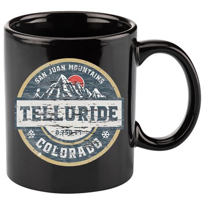 Telluride Colorado San Juan Rocky Mountains Skiing 11oz C Handle Ceramic Mug