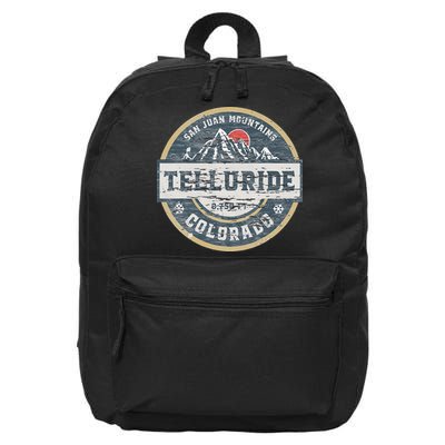 Telluride Colorado San Juan Rocky Mountains Skiing 16 in Basic Backpack