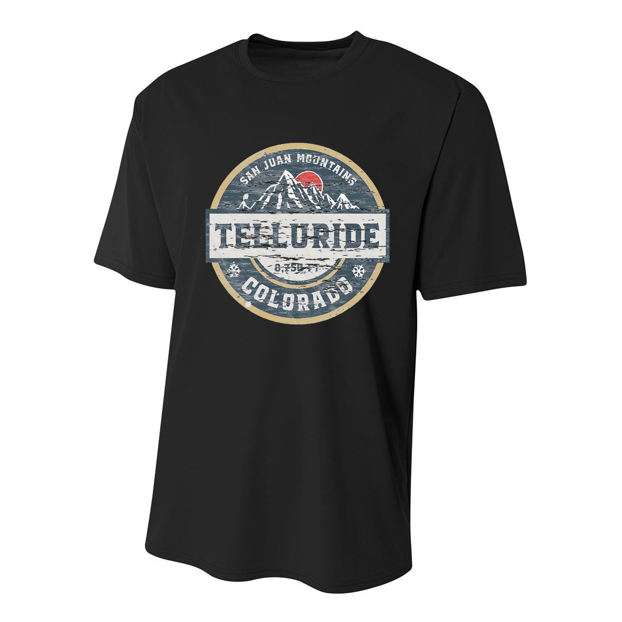 Telluride Colorado San Juan Rocky Mountains Skiing Youth Performance Sprint T-Shirt