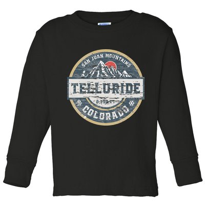 Telluride Colorado San Juan Rocky Mountains Skiing Toddler Long Sleeve Shirt