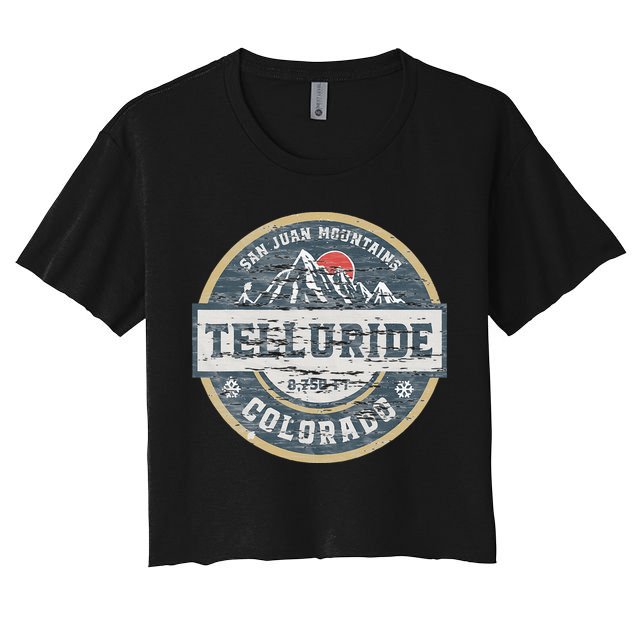 Telluride Colorado San Juan Rocky Mountains Skiing Crop Top