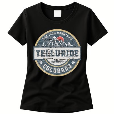 Telluride Colorado San Juan Rocky Mountains Skiing Womens T-Shirt
