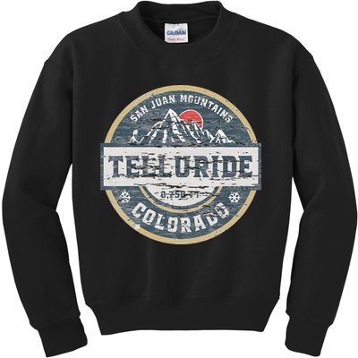 Telluride Colorado San Juan Rocky Mountains Skiing Kids Sweatshirt