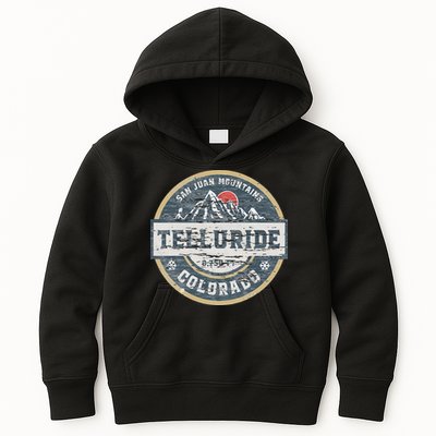 Telluride Colorado San Juan Rocky Mountains Skiing Kids Hoodie