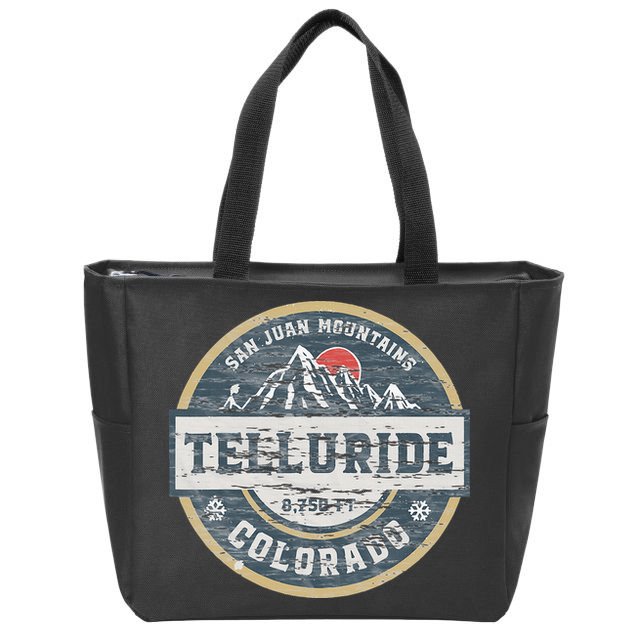Telluride Colorado San Juan Rocky Mountains Skiing Zip Tote Bag