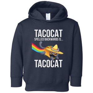 Taco Cat Spelled Backwards Palindrome Funny Cat Toddler Hoodie