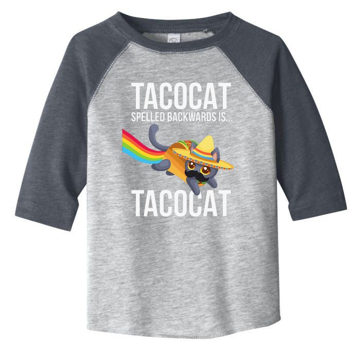 Taco Cat Spelled Backwards Palindrome Funny Cat Toddler Fine Jersey T-Shirt